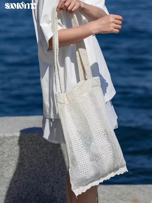 早乙女惠子saotome/STMBB242116/轻盈蕾丝拼接镂空单肩包挎包 商品图2