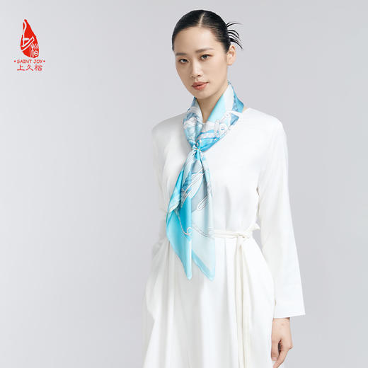 SAINTJOY/上久楷真丝方巾 双面印花真丝方巾  西域战马 FJS24025 商品图3