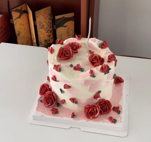 【两人份的快乐】 浪漫玫瑰  4寸蛋糕 商品图0