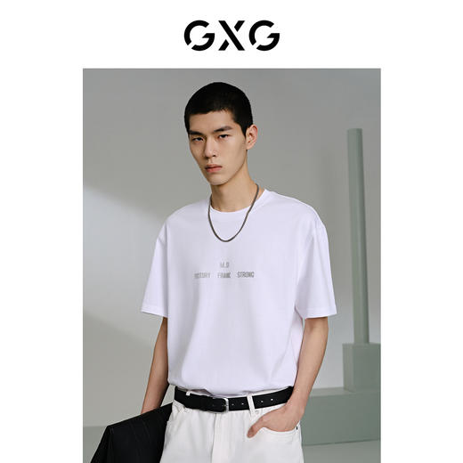 GXG白色圆领短袖T恤G24X442027 商品图0