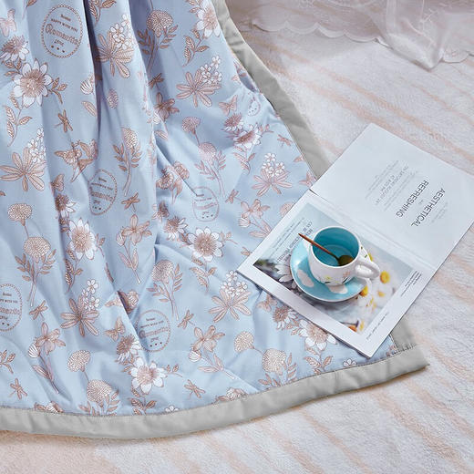  红蜻蜓夏凉被空调被春秋薄被子儿童午睡夏被夏季宿舍单人纤维被-静夏 180*220cm 商品图3