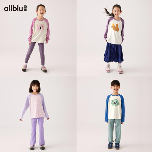 【秋Vol.1】【复古玩具印花】幼岚童装「经典撸猫棉」插肩长袖T恤24秋季新款儿童ZY 商品图2