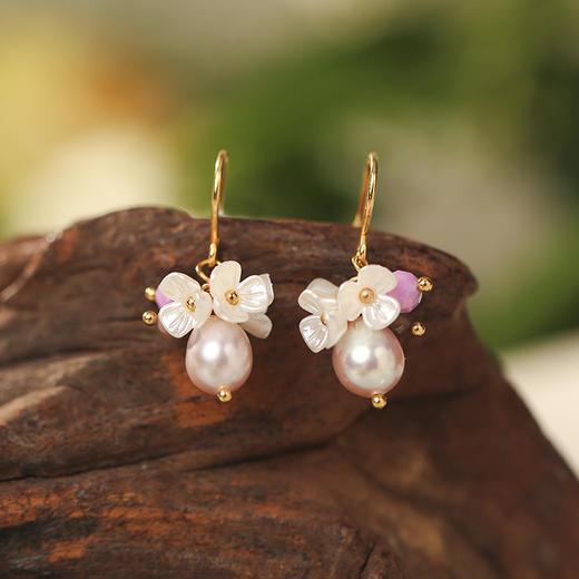 Manreya玛芮雅“秘密花园”多巴胺淡水珍珠耳环 商品图3