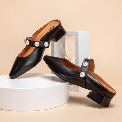 CHCH平衡鞋时尚休闲甜美风珍珠装饰包头密头拖鞋女鞋CN1B3021 商品图3