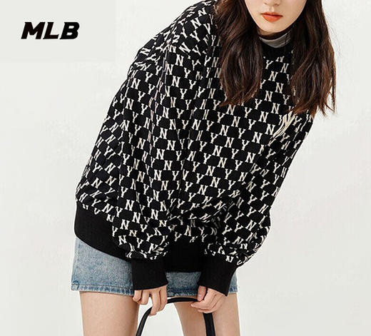 MLB男女情侣春季复古老花套头卫衣3AMTM0221 商品图0