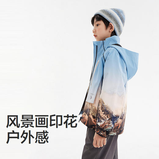 森马儿童外套2024年新款软壳衣加绒保暖连帽秋装男童女童印花上衣 商品图3