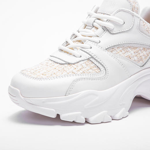 CHCH小香风真皮新款女鞋米蓝色撞色气质老爹鞋女生百搭平衡鞋 商品图9