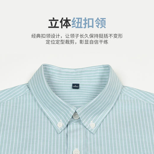 赤兔嗨购纯棉长袖衬衫男2024秋季新款休闲条纹百搭上衣商务免烫男士衬衣通勤风 商品图6