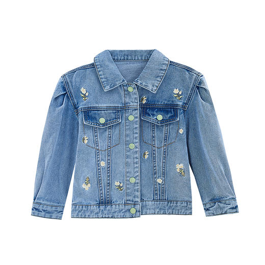 笛莎Deesha 2024秋季新款满绣花卉牛仔外套 商品图4