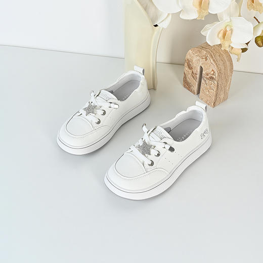 经典鲨2024年秋季新款韩版一脚蹬平底舒适通勤休闲小白鞋女KW336-D37021 商品图2