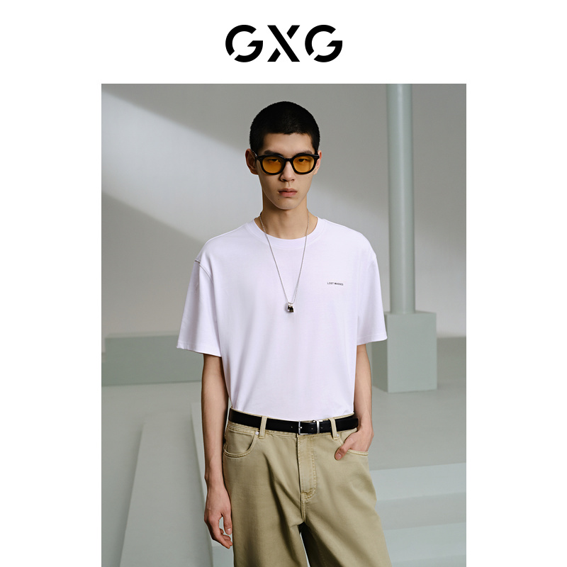 GXG白色圆领短袖T恤G24X442086