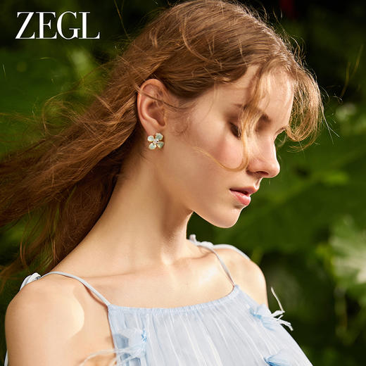 ZEGL设计师花花耳妆盘系列多巴胺耳钉女花朵耳环高级感紫色耳饰品 商品图3