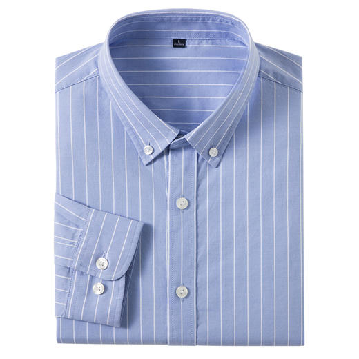 赤兔嗨购纯棉商务休闲免烫长袖衬衫男2024秋季新款休闲条纹百搭男士衬衣通勤风 商品图9