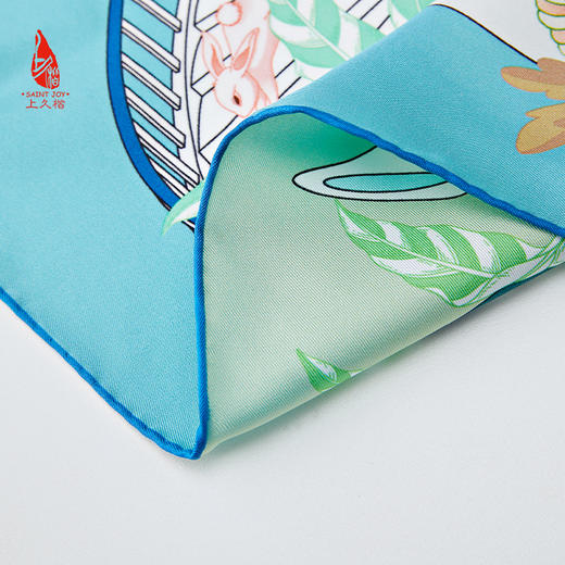 SAINTJOY/上久楷真丝方巾 双面印花真丝方巾  西域战马 FJS24025 商品图7