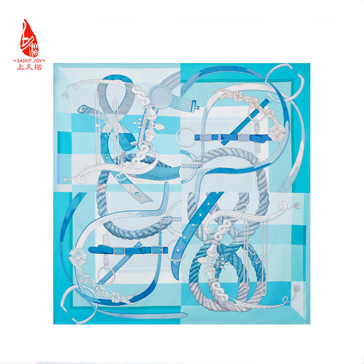 SAINTJOY/上久楷真丝方巾 双面印花真丝方巾  西域战马 FJS24025 商品图11