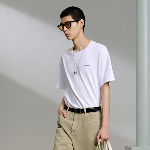 GXG白色圆领短袖T恤G24X442086 商品图2