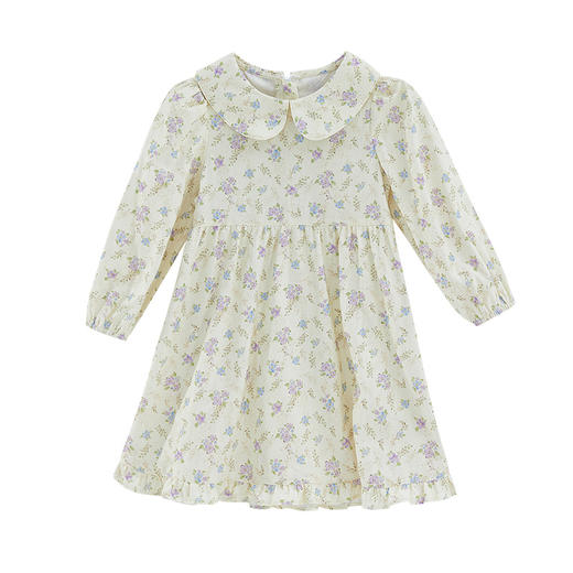 DEESHA/笛莎笛莎童装2024秋季新款娃娃领丁香花印花连衣裙 商品图2