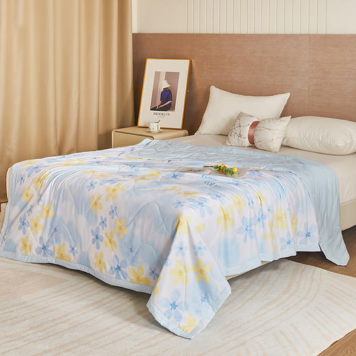 红蜻蜓夏凉被空调被春秋薄被子儿童午睡夏被夏季宿舍单人水洗棉-觅春 150*200cm 商品图2