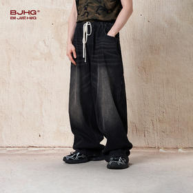 BJHG不计后果美式高街牛仔裤男款秋季潮牌痞帅高级感宽松直筒长裤