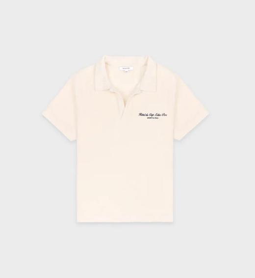 Sporty & Rich - Hotel du Cap Cursive Terry Polo - Cream - 女装 - Polo衫 - 奶油色 商品图0