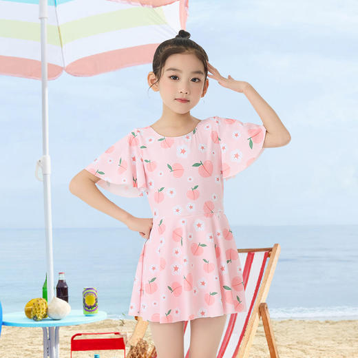 【有安全内衬】【110-150】【LAVI】夏季女童泳衣裙高弹连体泳衣 商品图0