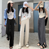 【裤子还是合身才好看！】定制款铜氨丝 开叉阔腿裤 新增黑色 显瘦显高 商品缩略图0