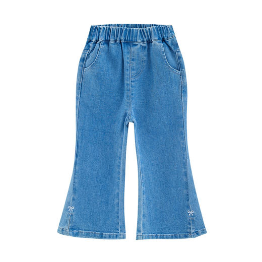 笛莎童装女童裤2024秋季新款女童微喇牛仔裤 商品图3