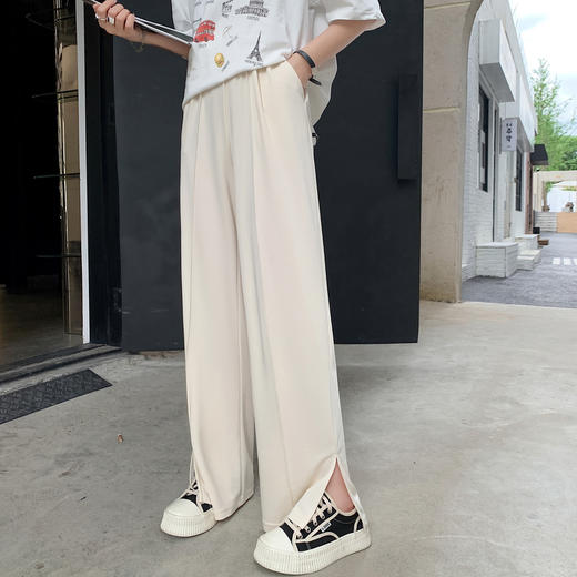 【裤子还是合身才好看！】定制款铜氨丝 开叉阔腿裤 新增黑色 显瘦显高 商品图9