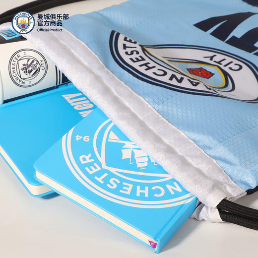 曼城俱乐部官方商品｜天蓝队徽抽绳袋足球迷双肩包运动球包大容量 商品图4