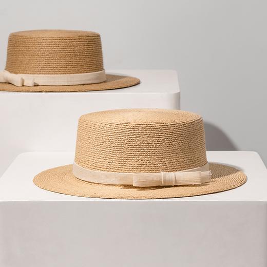 CP106疯帽子法式简约小清新蝴蝶结礼帽透气遮阳拉菲草海边出游帽子女 商品图2