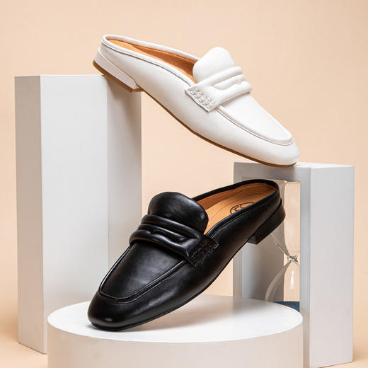 CHCH平衡鞋法式舒适羊皮优雅小香风包头半拖女鞋CN1B3061 商品图2