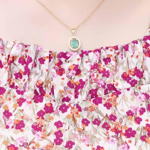 红花气质碎花拼结不对称A字裙QYM-LRX-RC1061-1-Y 商品图3