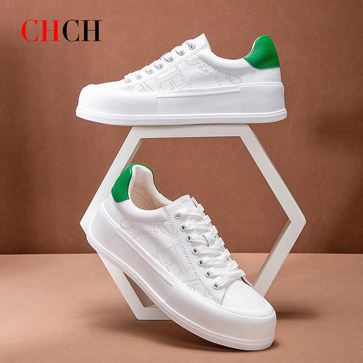CHCH平衡鞋女鞋时尚轻便厚底增高百搭运动休闲板鞋小白鞋CN1B50H1 商品图2