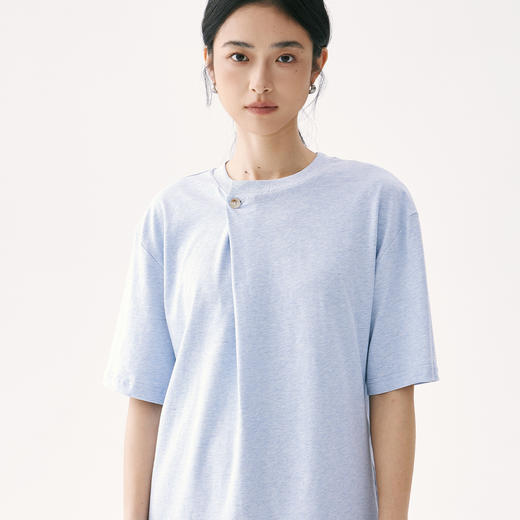 零意义 meanil 男女款斜门襟纽扣结构感T恤 商品图9