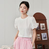 基础简约设计感拼接泡泡飞袖T恤女夏季圆领透气T恤V1541139 商品缩略图3
