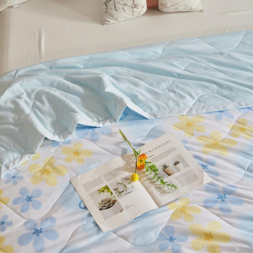 红蜻蜓夏凉被空调被春秋薄被子儿童午睡夏被夏季宿舍单人水洗棉-觅春 150*200cm 商品图3