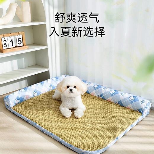 【阿猫阿狗藤编凉席垫子】清凉系列L型靠枕凉席窝，凉感呼吸结果更透气酣睡一整天，小中大型犬猫咪透气狗窝猫窝春夏季宠物用垫子地毯QQ 商品图0