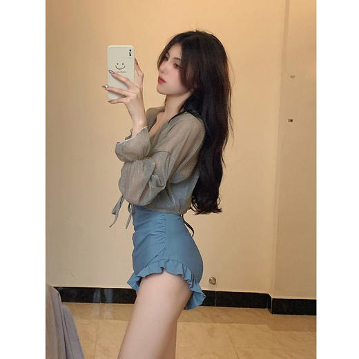 【女士连体泳衣】泳衣女款新款韩国ins连体保守遮肚显瘦仙女温泉女装，无论是遮盖腹部还是显瘦身形，它都能轻松胜任。ry 商品图7