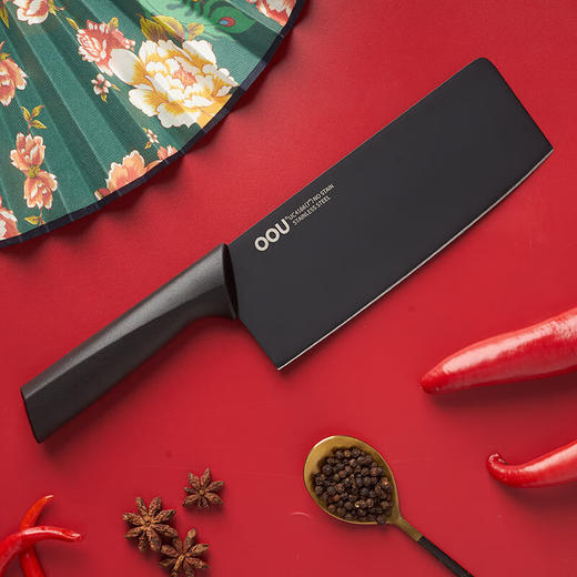 OOU!厨房刀具套装不锈钢家用菜刀切片刀厨房剪菜板鹤系列组合四件套 商品图6