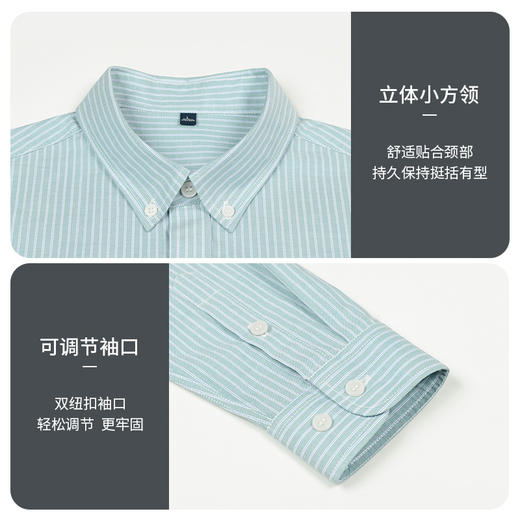 赤兔嗨购纯棉长袖衬衫男2024秋季新款休闲条纹百搭上衣商务免烫男士衬衣通勤风 商品图9
