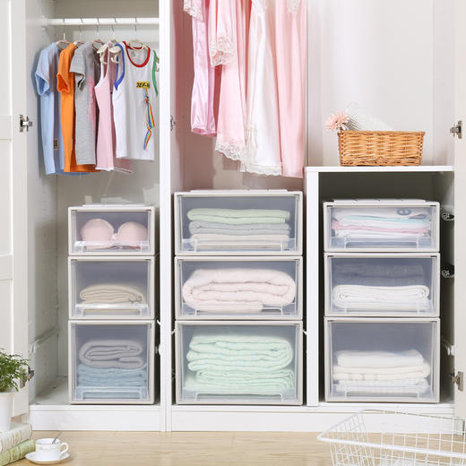 【米色透明多款可选】娜家定制衣柜收纳抽屉 商品图1
