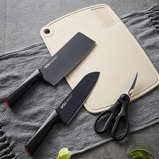 OOU!厨房刀具套装不锈钢家用菜刀切片刀厨房剪菜板鹤系列组合四件套 商品图5