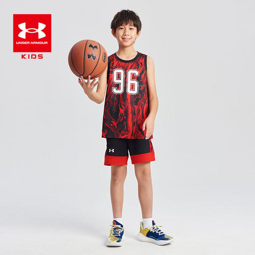 【品牌直发-爆款】正品Under Armour安德玛 季末清仓 超低折扣 儿童速干短袖背心篮球套装 242113340 商品图1