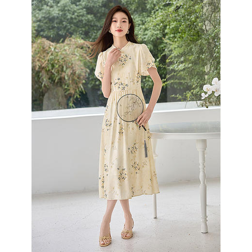 【专属特价】熙世界新中式印花连衣裙2025夏装新款高端精致国风改良旗袍裙子 商品图4