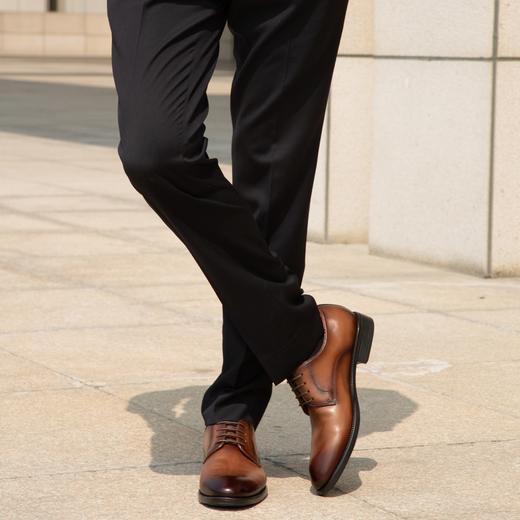 男士商务皮鞋英伦手工擦色德比职业通勤平衡鞋CM1A1081 商品图2