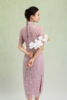 荷言GL 梦流莺 蕾丝手工花扣钉珠假两件旗袍 商品缩略图2