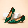 平衡鞋百搭高跟鞋绿色时尚尖头细跟浅口气质女鞋单鞋CM2B5612 商品缩略图3