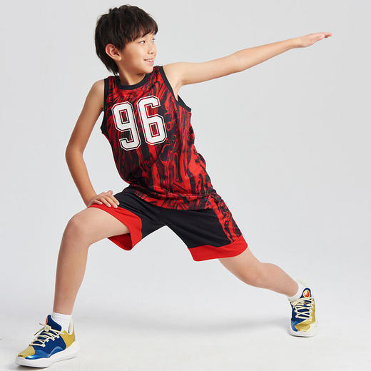 【品牌直发-爆款】正品Under Armour安德玛 季末清仓 超低折扣 儿童速干短袖背心篮球套装 242113340 商品图4