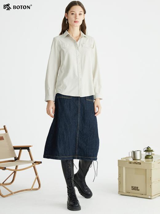 【买2件送1件！尾货清仓不退换】波顿纯色衬衫女长袖春季休闲洋气高级感设计小众衬衣LS938122 商品图2