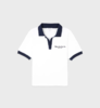 Sporty & Rich - Hotel du Cap Cursive Terry Polo - White/Navy - 女装 - Polo衫 - 白色/深蓝色 商品缩略图0